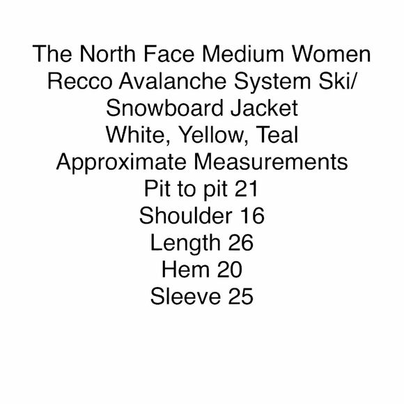 The North Face Womens White Yellow Teal Recco Snowboard Ski Jacket Size M - Picture 12 of 16